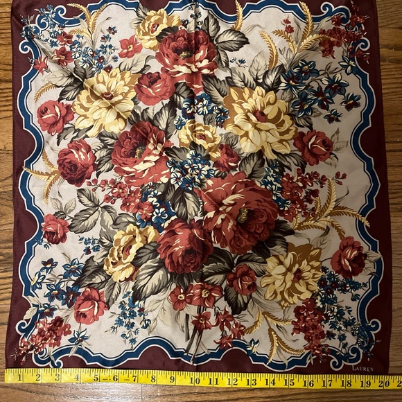 vintage ralph lauren silk English Garden Bohemian floral scarf - Picture 4 of 7